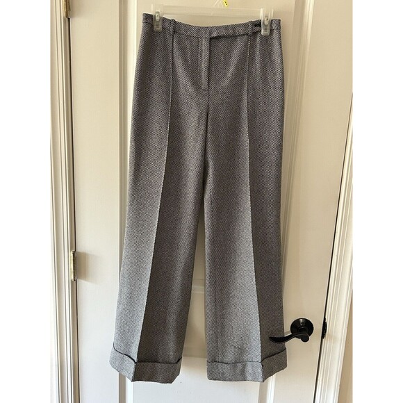 Ann Taylor LOFT Size 2 Black White Tweed Dress Pants Bootcut Wool Lined - Picture 6 of 9